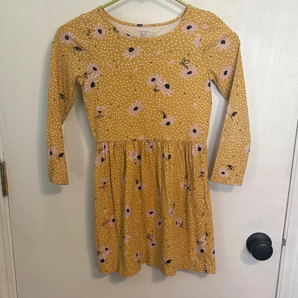 Carter's‎ Mustard Floral Kids Dress size 7